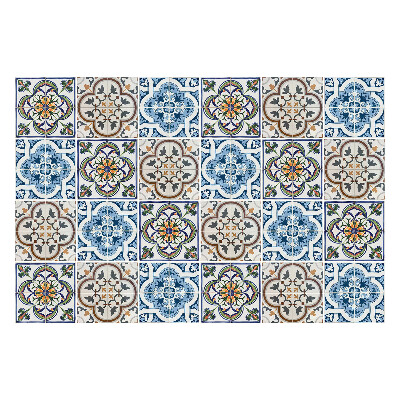 Samolepka na dlaždice Květinové ornamenty v mozaice