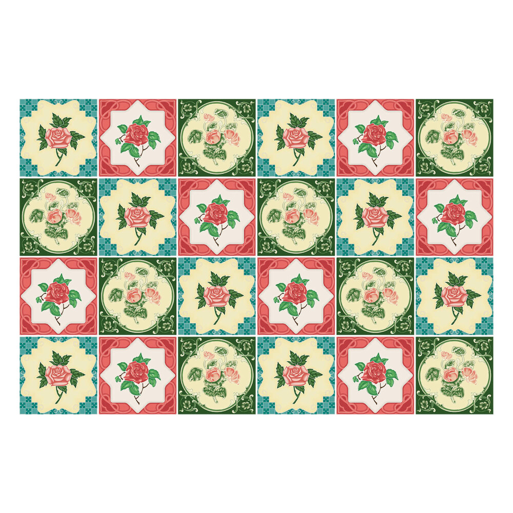 Nálepka na dlaždice Květinové motivy růží