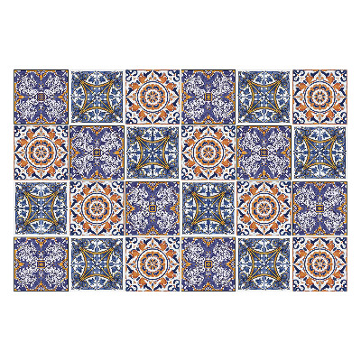 Nálepka na dlaždice Květinové a geometrické motivy