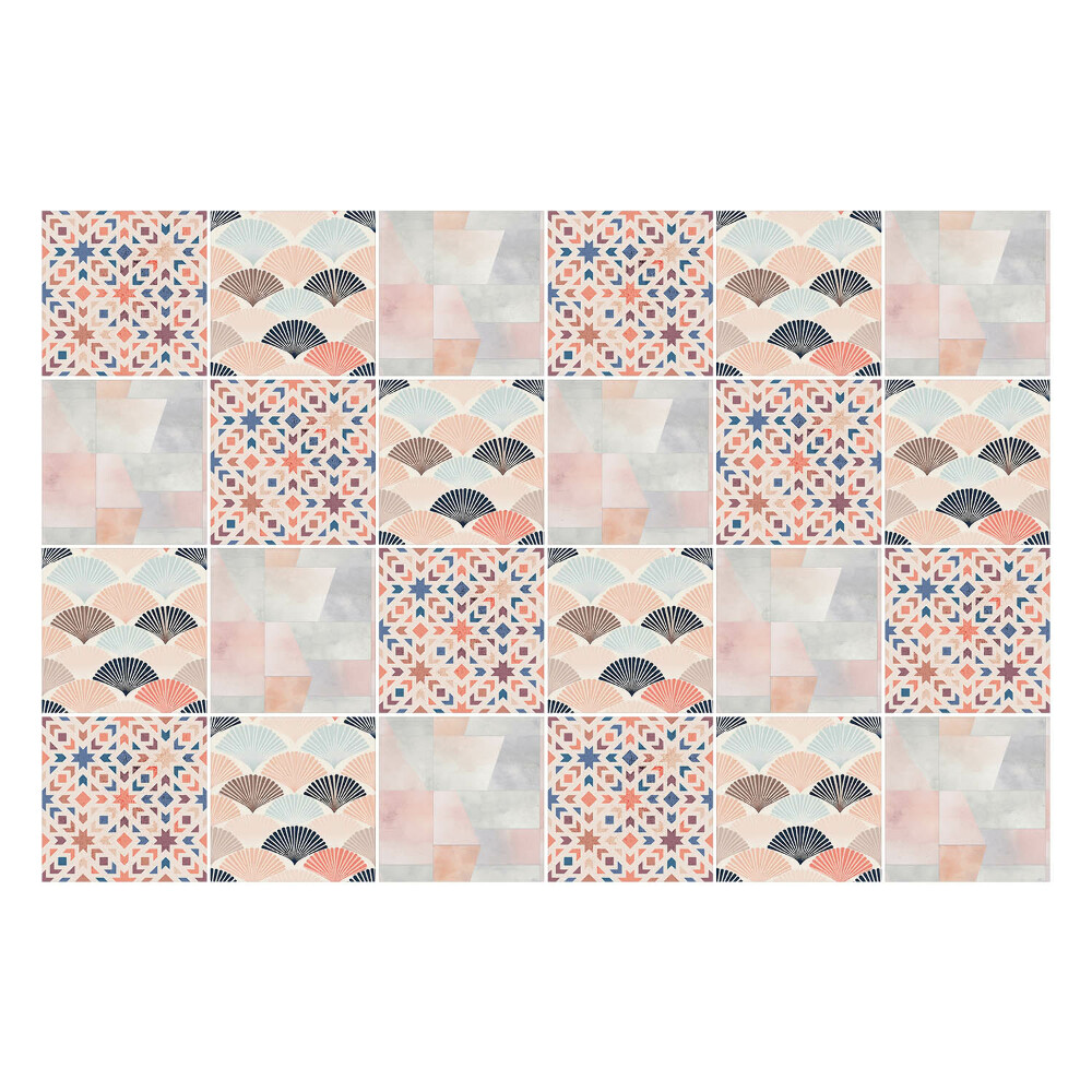 Samolepka na dlaždice Pastelová mozaika vzorů