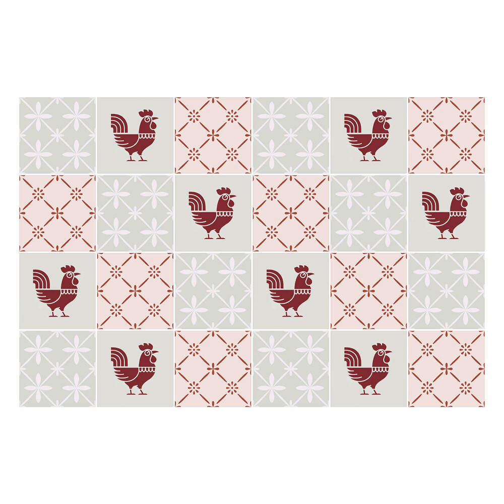 Nálepka na dlaždice Kostkované lišky