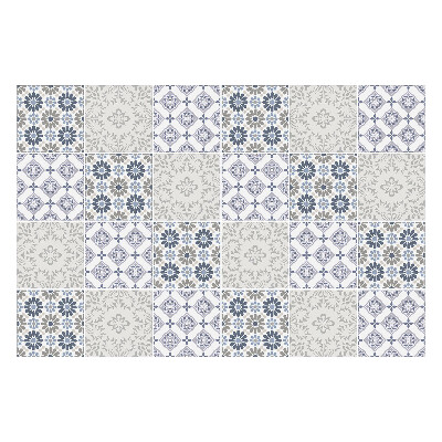 Nálepka na dlaždice Kostkované květinové motivy