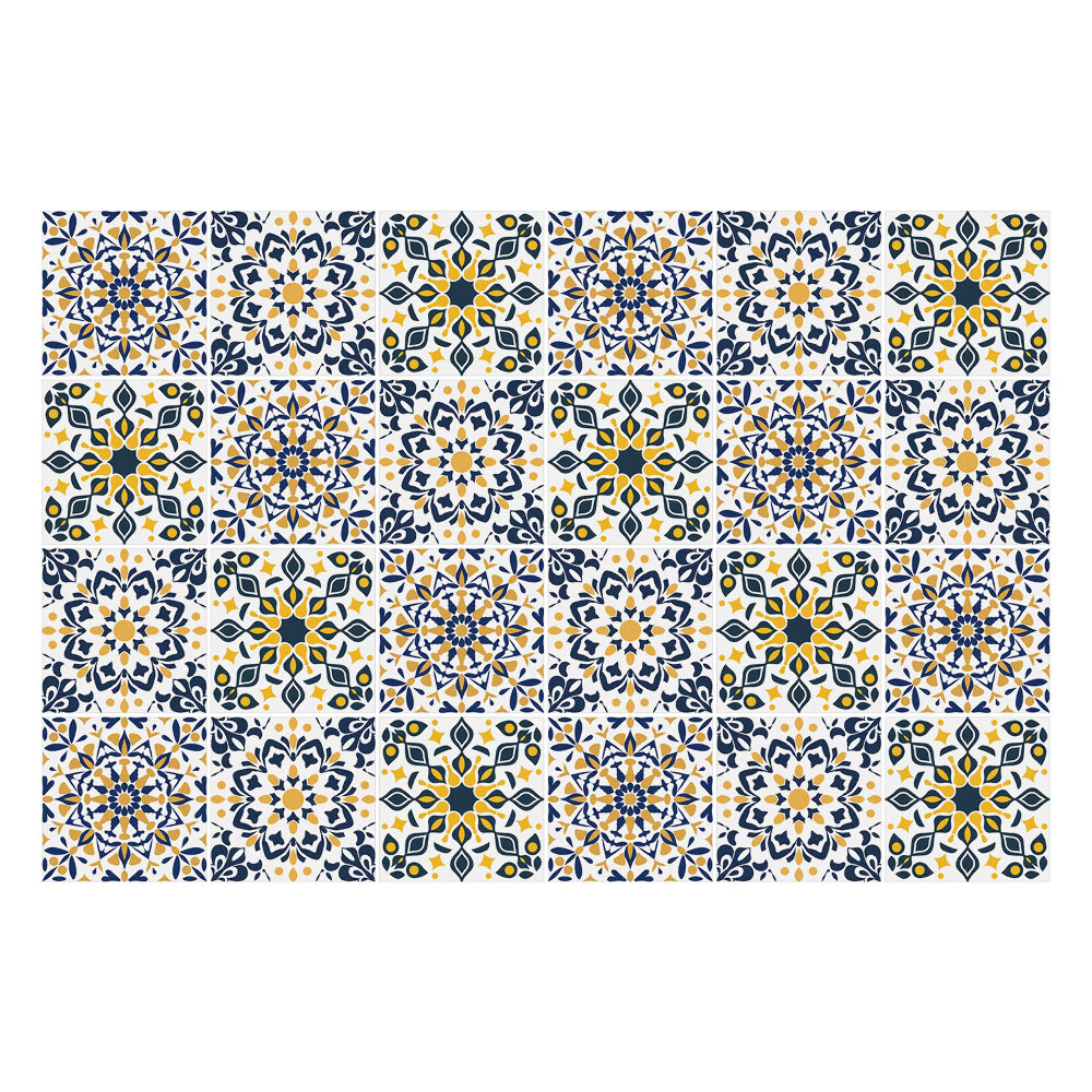 Samolepka na dlaždice Geometrické květiny a listy