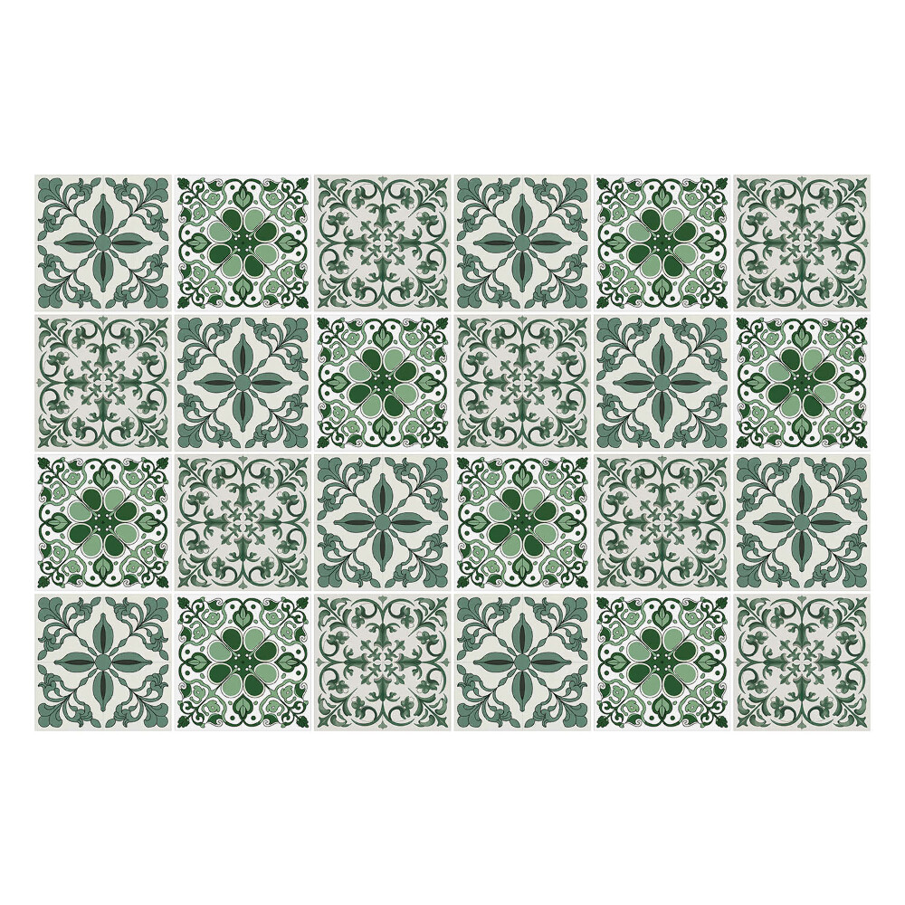 Nálepka na dlaždice Vzorované zelené dlaždice