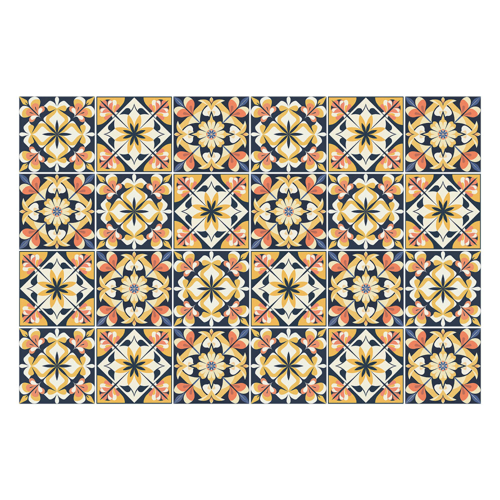 Nálepka na dlaždice Vzorovaná retro mozaika