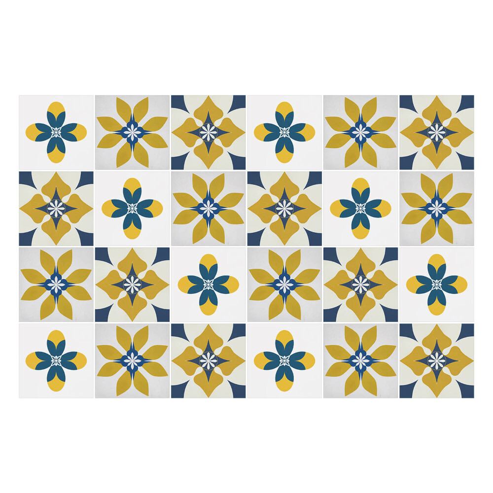 Samolepka na dlaždice Květinová mozaika