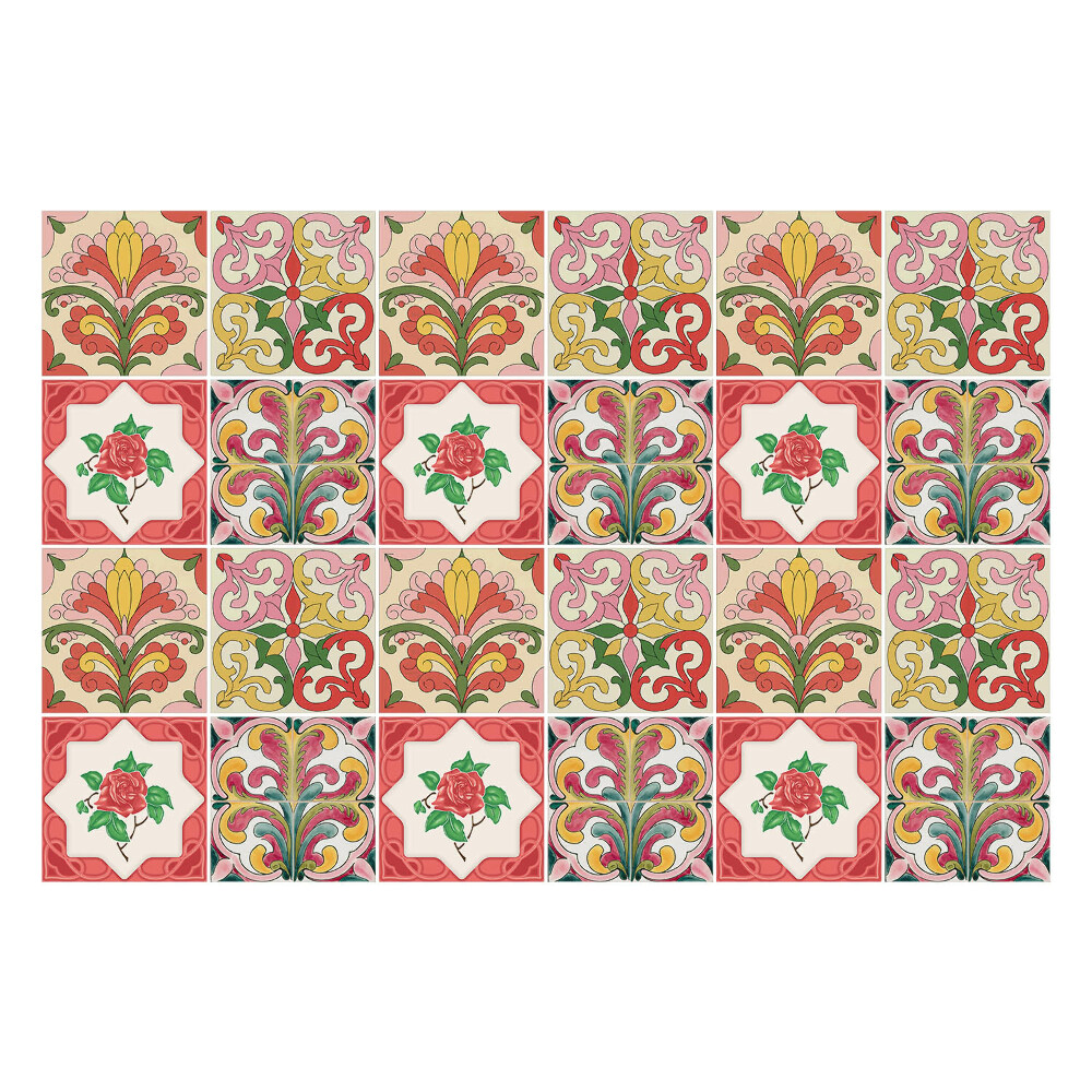 Samolepka na dlaždice Květinové ornamenty