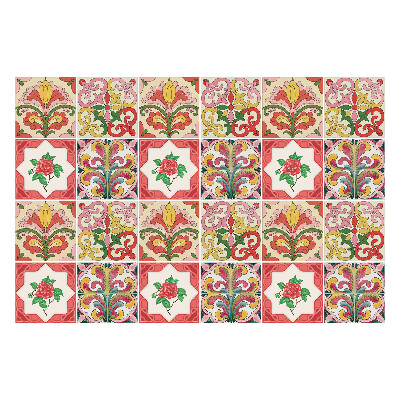 Samolepka na dlaždice Květinové ornamenty