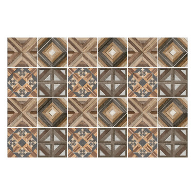 Samolepka na dlaždice Geometrické dřevěné aranžmá