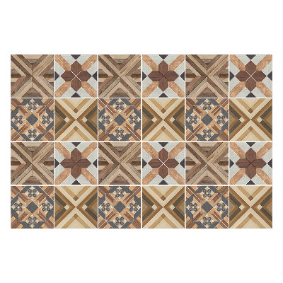 Nálepka na dlaždice Geometrické dřevěné aranžmá