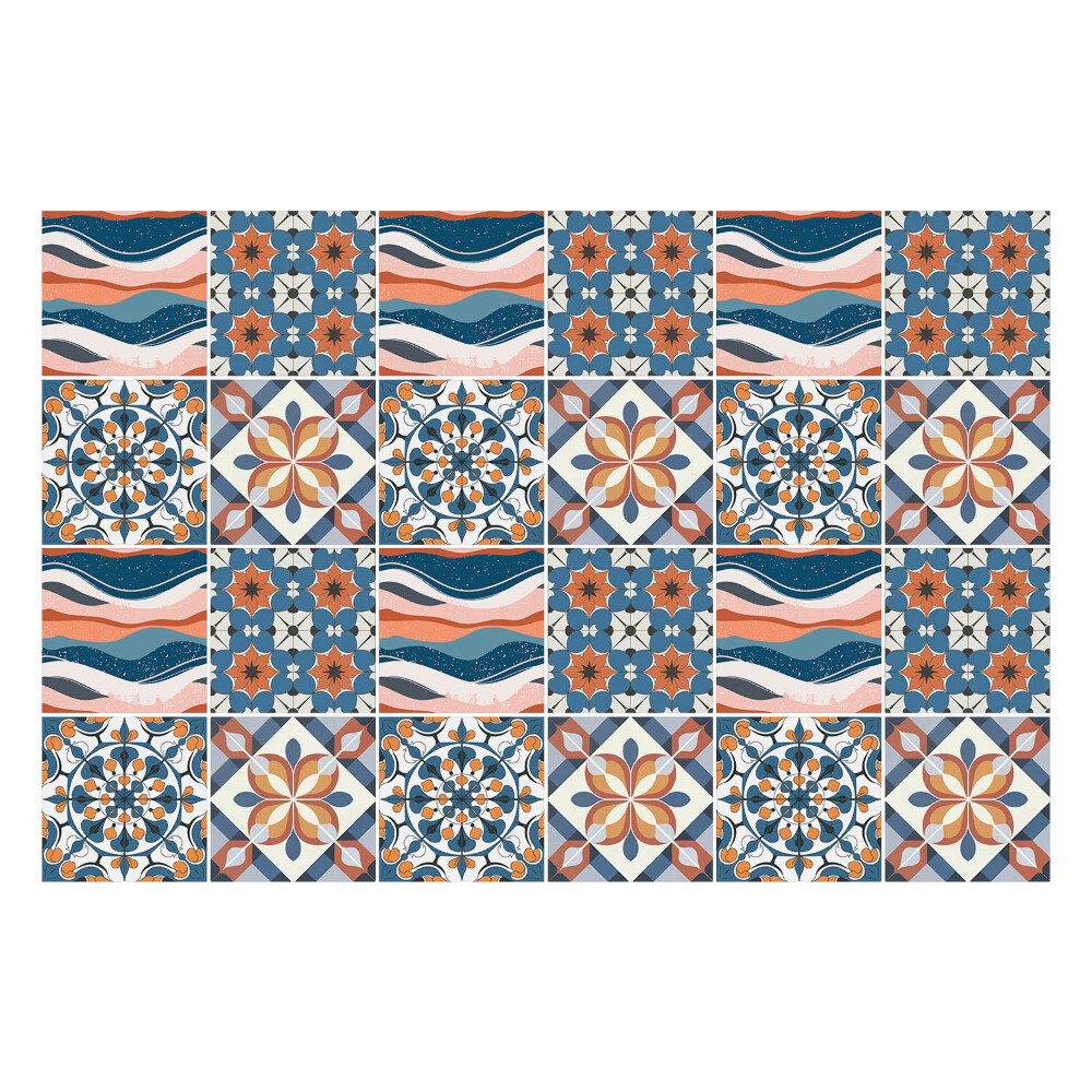 Samolepka na dlaždice Pastelové orientální vzory