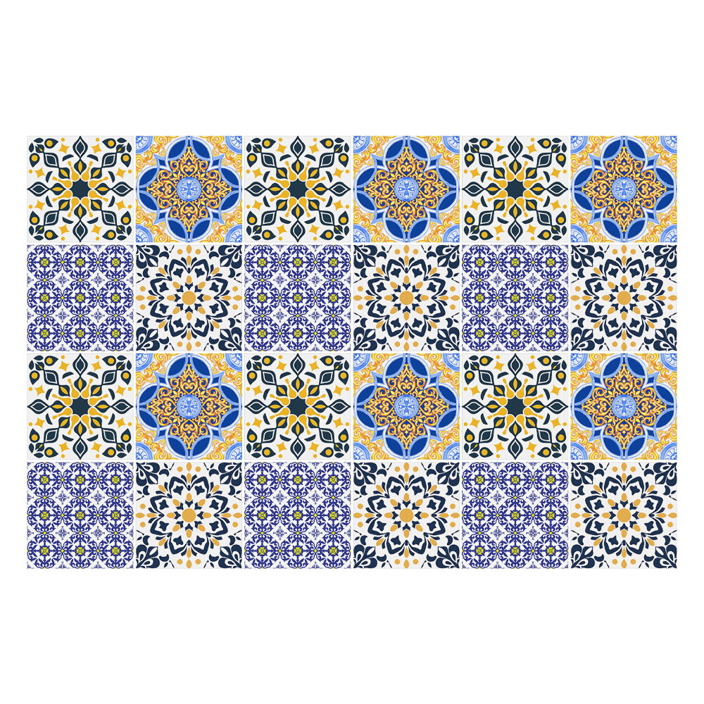 Samolepka na dlaždice Květinové mozaiky v síťovině