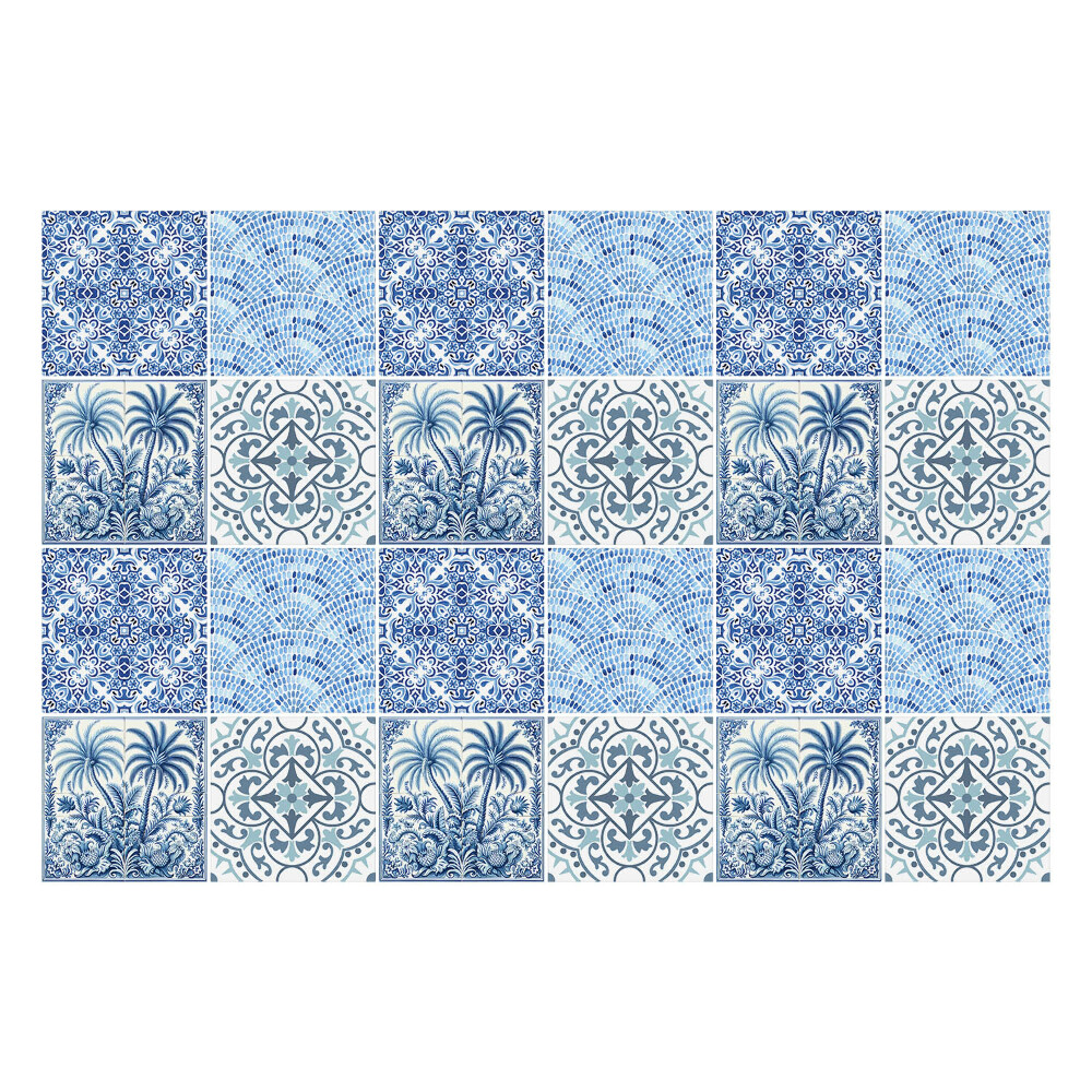 Nálepka na dlaždice Dlaždice s rostlinnými motivy