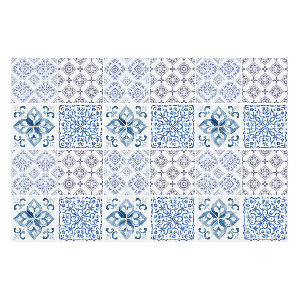 Samolepka na dlaždice Květinové ornamenty v aranžmá