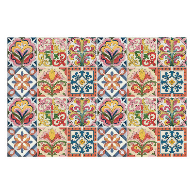 Samolepka na dlaždice Květinové ornamenty v mozaice