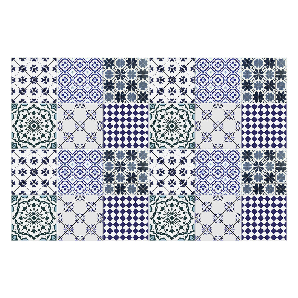 Samolepka na dlaždice Geometrické květinové motivy