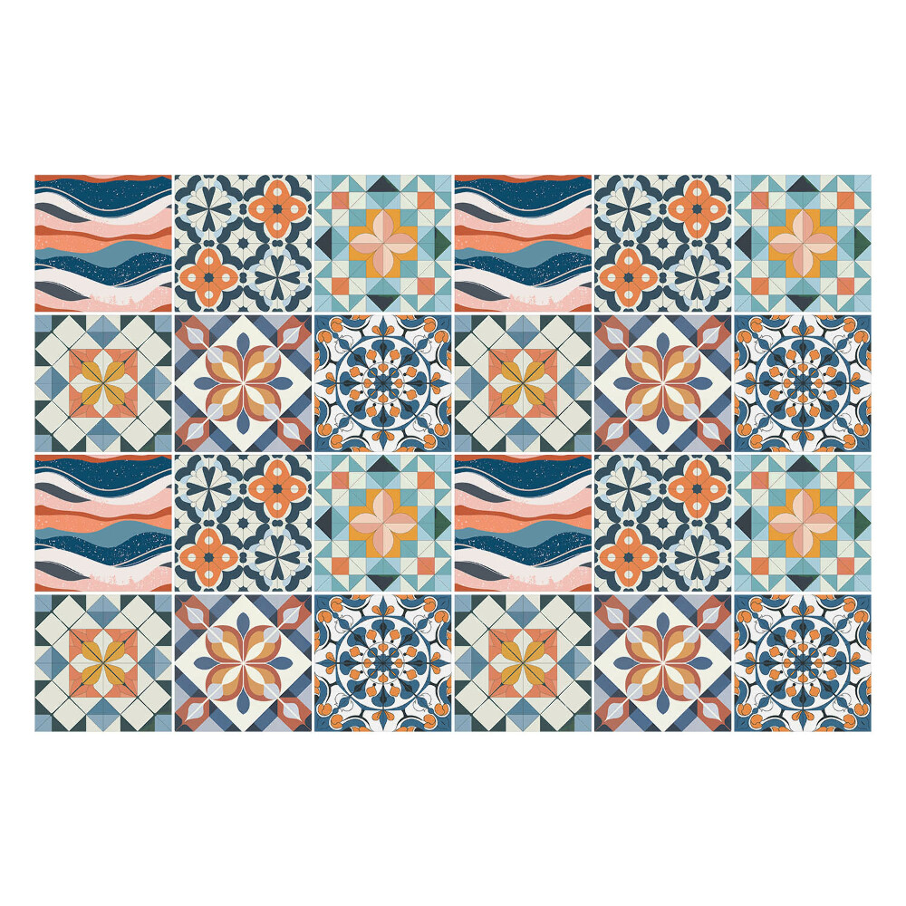 Nálepka na dlaždice Květinové mozaiky a figury