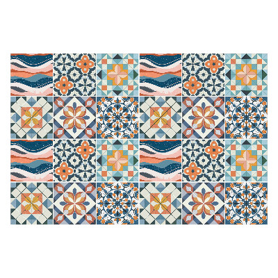 Nálepka na dlaždice Květinové mozaiky a figury