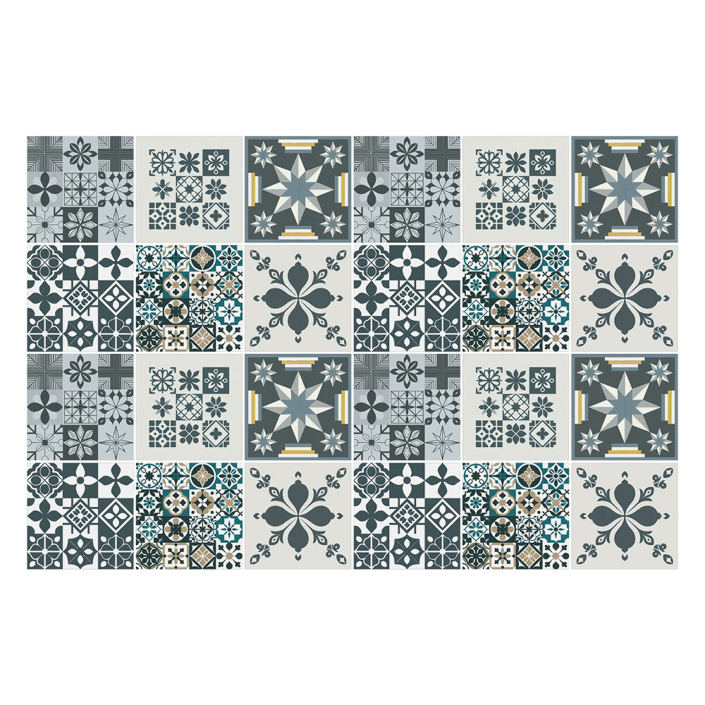 Samolepka na dlaždice Geometrické květiny a obrazce