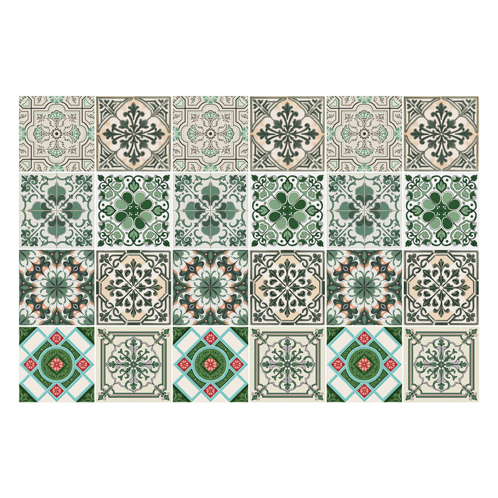 Nálepka na dlaždice Orientální květinové motivy