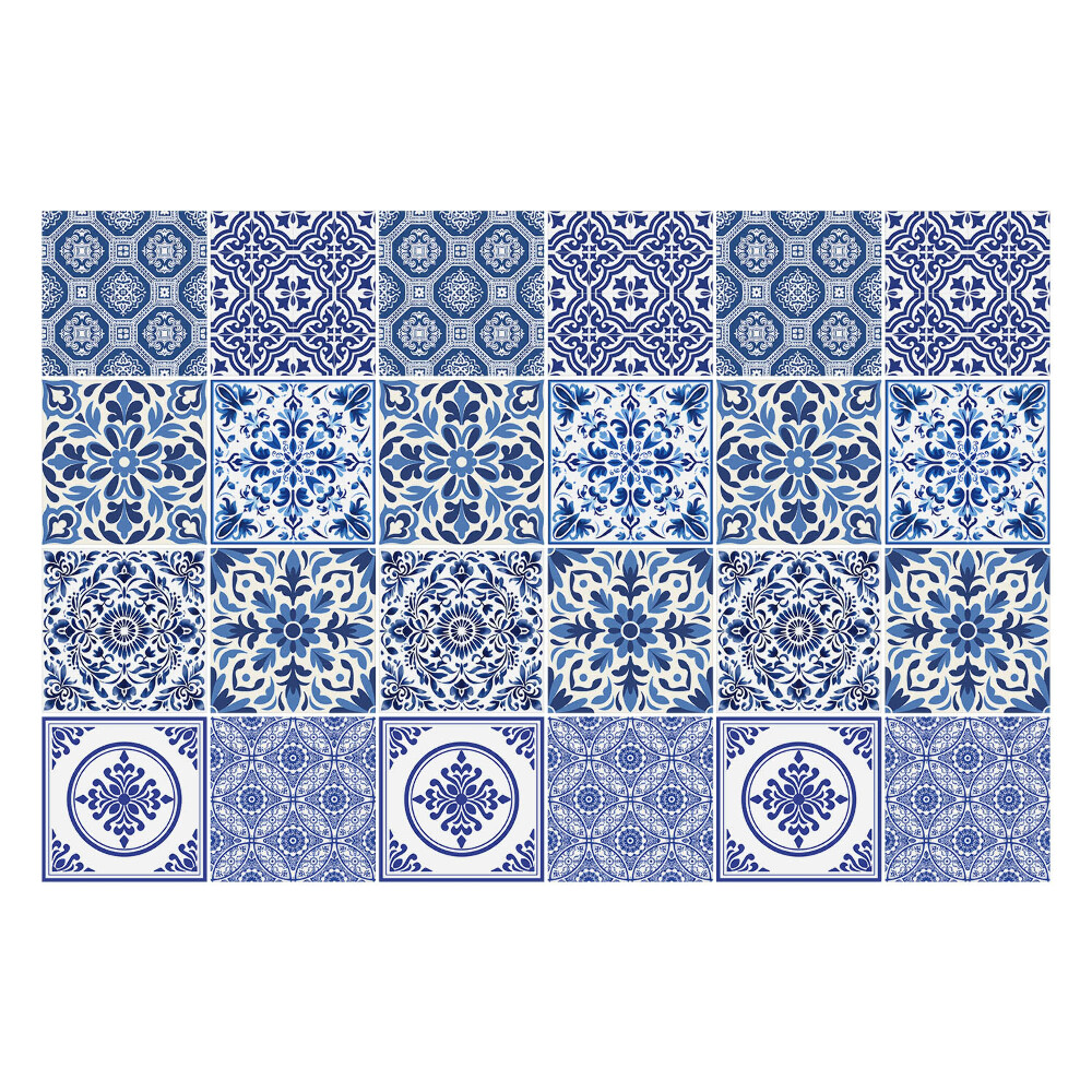 Nálepka na dlaždice Geometrické květinové motivy