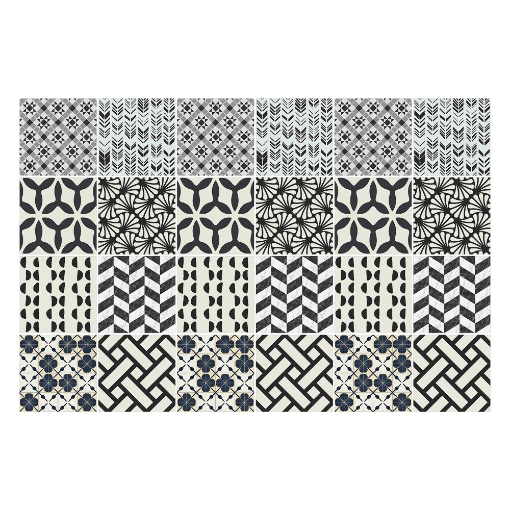 Samolepka na dlaždice Iluze geometrických motivů