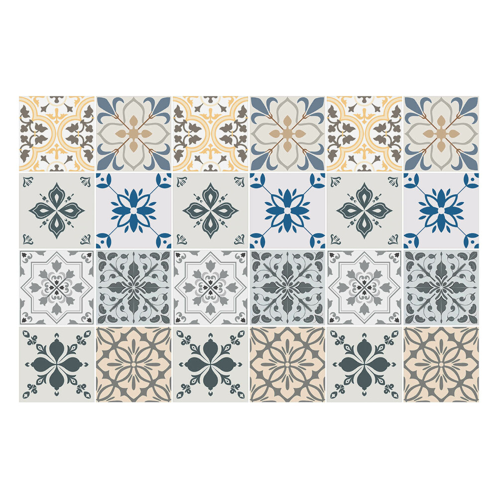 Nálepka na dlaždice Květinové motivy v mozaice