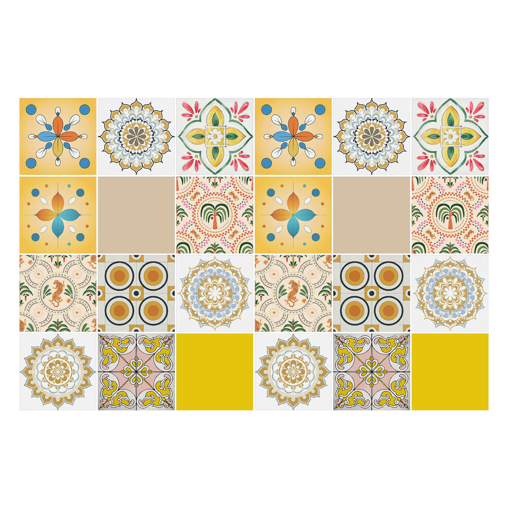 Nálepka na dlaždice Zajímavé rostlinné motivy