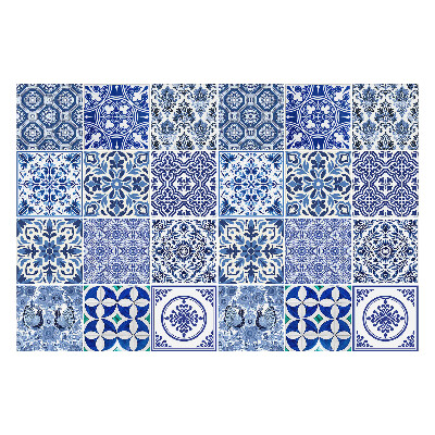 Samolepka na dlaždice Květinové a geometrické motivy