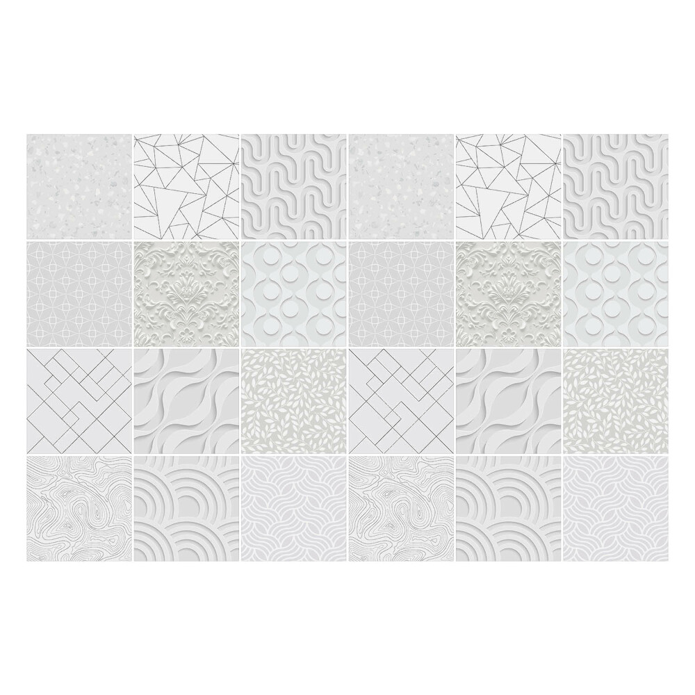 Samolepka na dlaždice 3D tvary a vlny