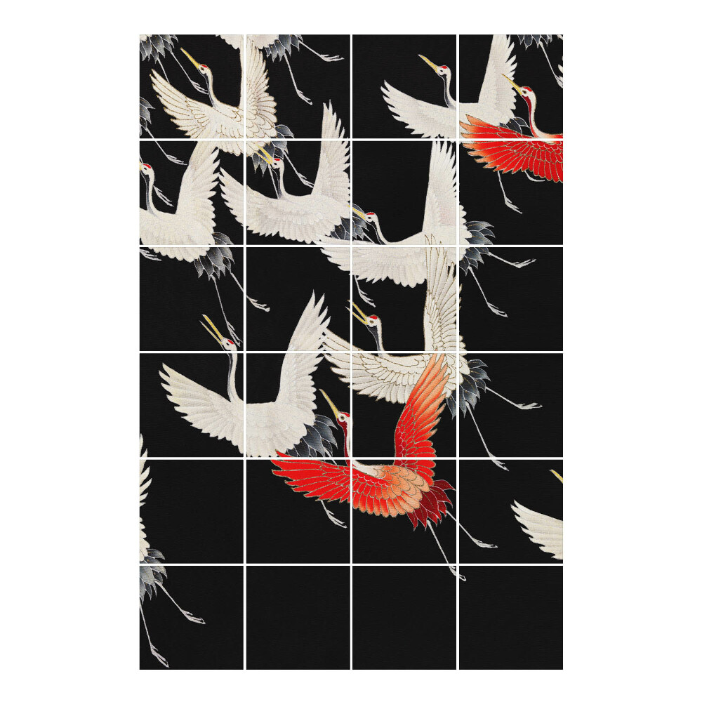 Samolepka na dlaždice Japonští jeřábi