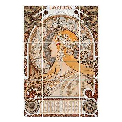Nálepka na dlaždice Portrét ženy - Alfons Mucha