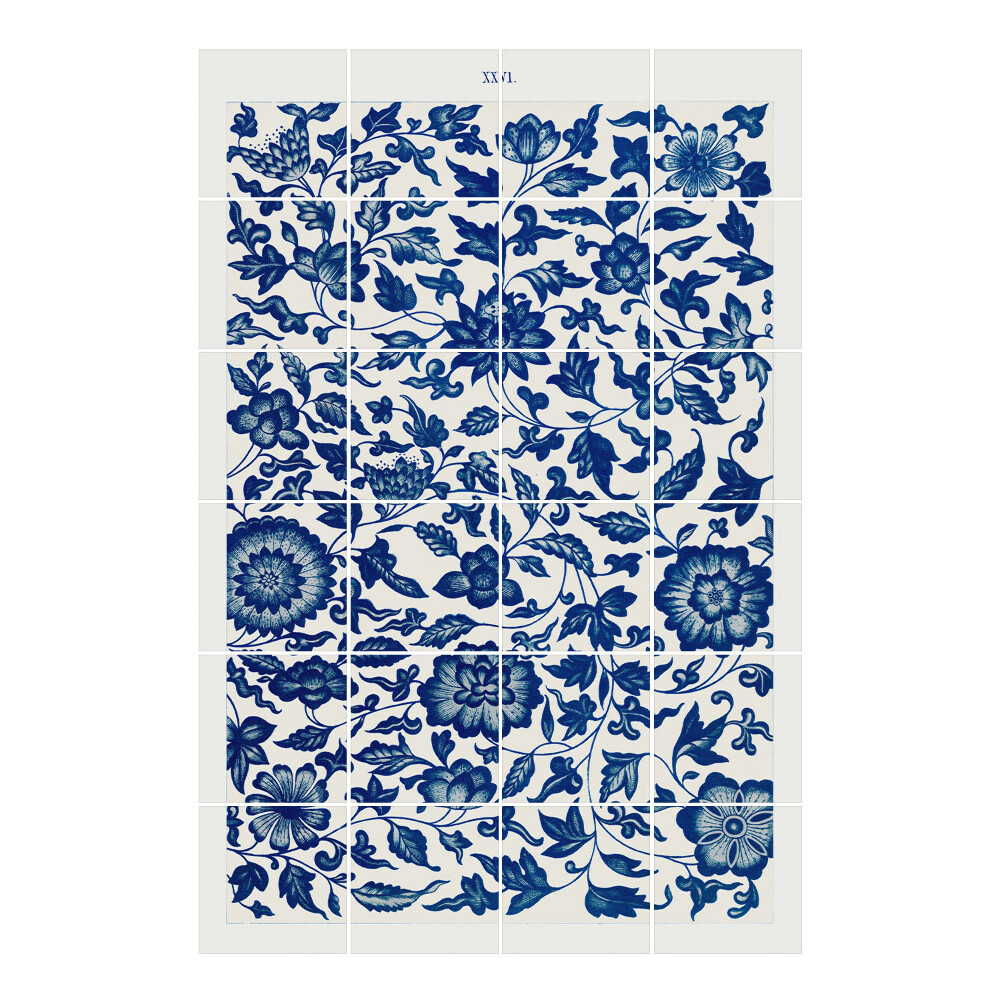 Nálepka na dlaždice Květinový ornament na pozadí