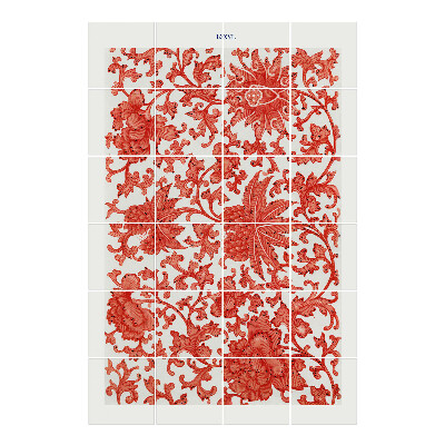 Samolepka na dlaždice Květinový motiv v ornamentech