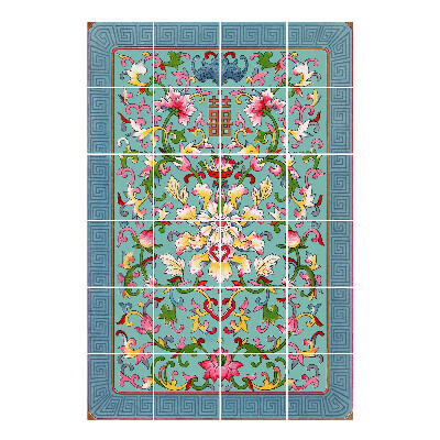 Nálepka na dlaždice Květinový motiv s ornamenty