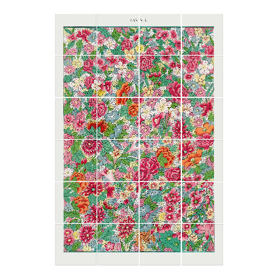 Samolepka na dlaždice Květinová houština motivů