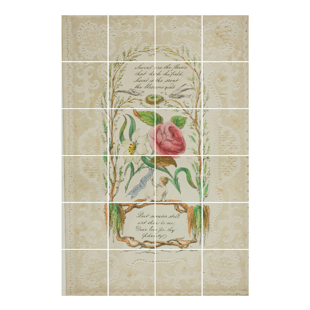 Nálepka na dlaždice Květinový motiv s textem