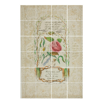 Nálepka na dlaždice Květinový motiv s textem