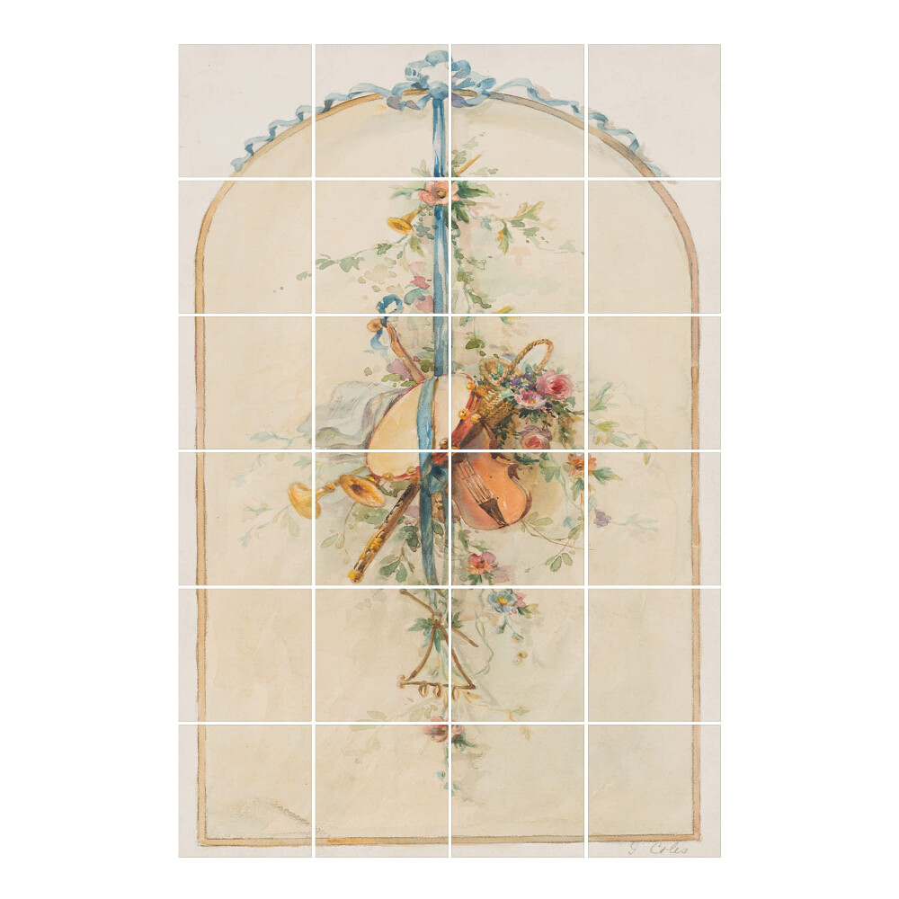 Samolepka na dlaždice Hudební akcenty ve flóře