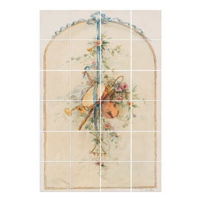 Samolepka na dlaždice Hudební akcenty ve flóře