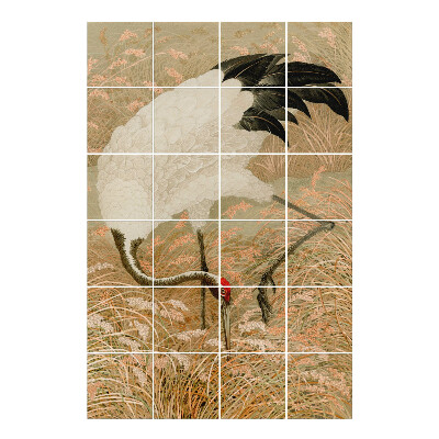 Samolepka na dlaždice Volavka v trávě