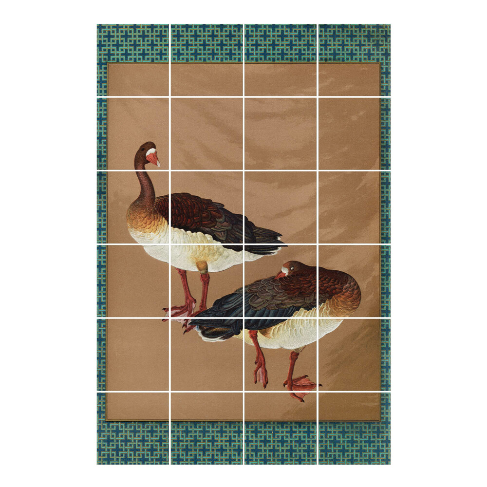 Nálepka na dlaždice Dvě kachny v pozadí