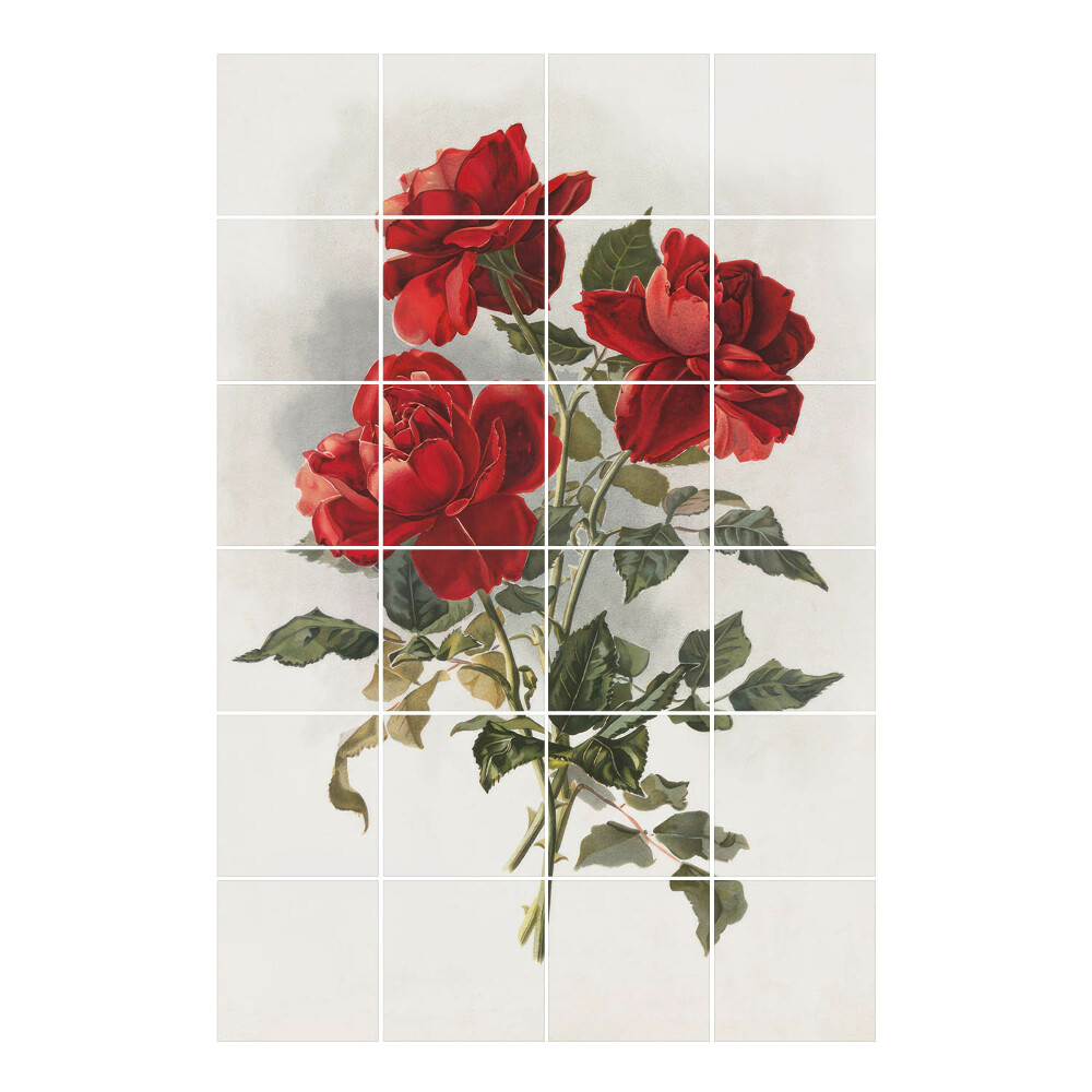 Samolepka na dlaždice Tři plné růže