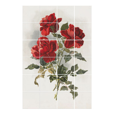 Samolepka na dlaždice Tři plné růže