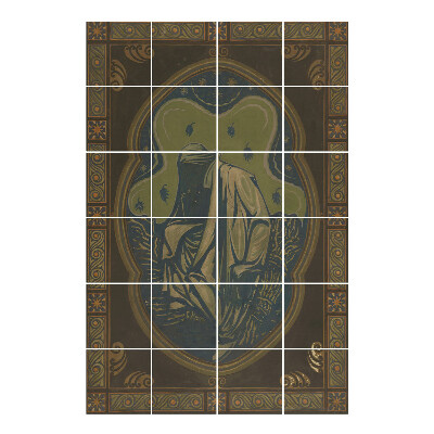 Samolepka na dlaždice Postava v rouchu na pozadí přírody