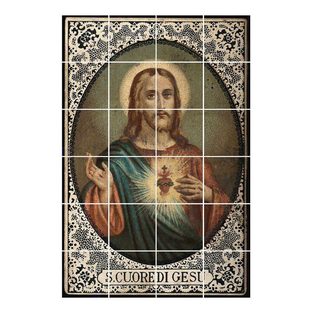Nálepka na dlaždice Srdce Ježíšovo v záři