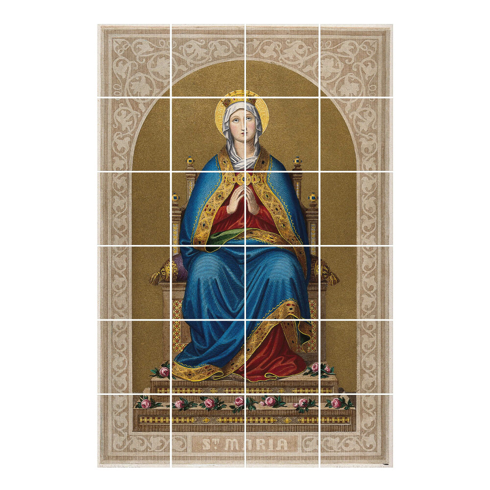 Samolepka na dlaždice Panna Maria na trůnu