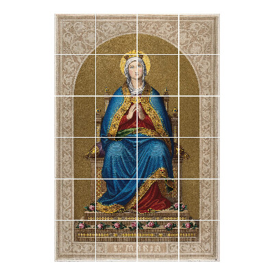 Samolepka na dlaždice Panna Maria na trůnu
