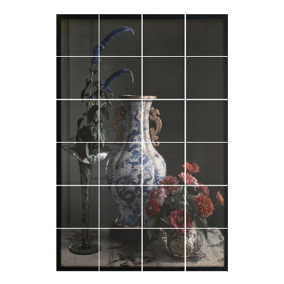 Samolepka na dlaždice Váza s květinami