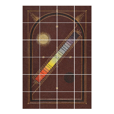 Samolepka na dlaždice Vesmírné téma s duhou